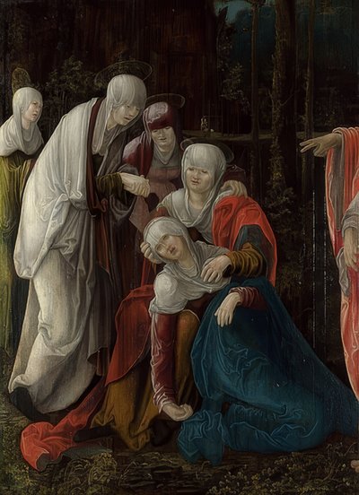 The Farewell of Christ and Mary (Fragment). Around 1520 by Wolf Huber