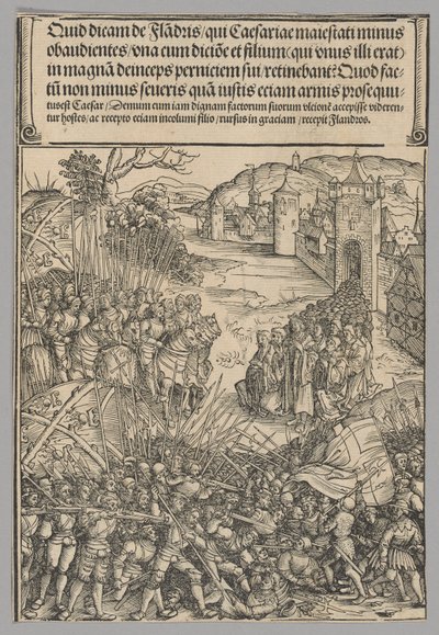 Flemish Rebellion, plate 7 from Historical Scenes from the Life of Emperor Maximilian I from the Triumphal Arch by Wolf Traut