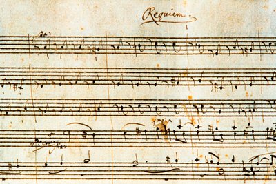 Autograph score of Requiem, K. 626 by Austrian composer Wolfgang Amadeus Mozart by Wolfgang Amadeus Mozart