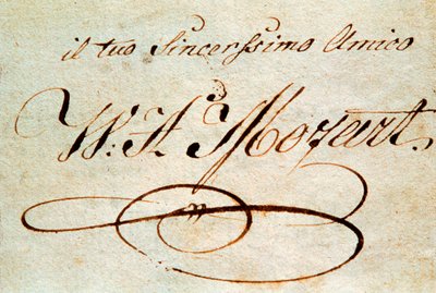 Signature of Austrian composer Wolfgang Amadeus Mozart by Wolfgang Amadeus Mozart