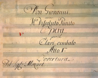 Title Page to the Opera Don Giovanni by Wolfgang Amadeus Mozart