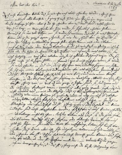 Wolfgang Amadeus Mozart (1756-1791) Austrian Composer. Autograph Letter to His Father. Vienna, December 6, 1783 by Wolfgang Amadeus Mozart