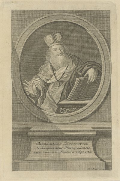 Portrait of the Poet Theofan Prokopovich 1681-1736 (ca 1760) by Wolfgang Christoph Mayr