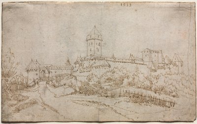 View of a Castle recto, Eight-Sided Cup verso by Wolfgang Huber