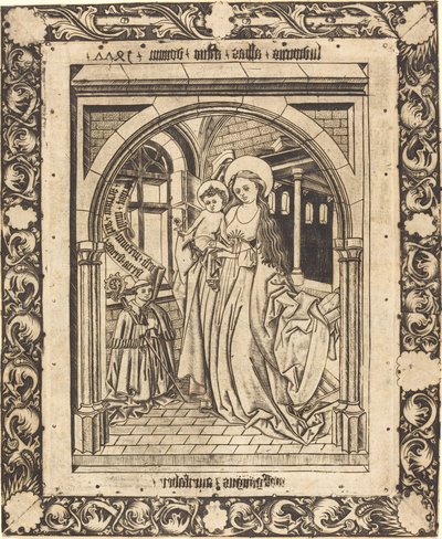 The Madonna and Child with the Abbot Ludwig von Churchwalden by Wolfgang The Goldsmith after Master E.S.