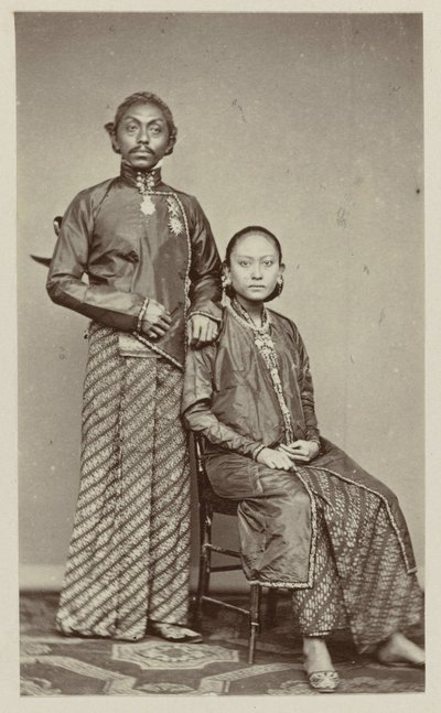 Pakoe Boewono IX, Susuhunan of Surakarta with His Wife Ratoe by Woodbury and Page