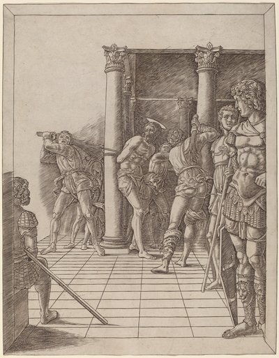 Flagellation of Christ, with the Pavement by Workshop of Andrea Mantegna
