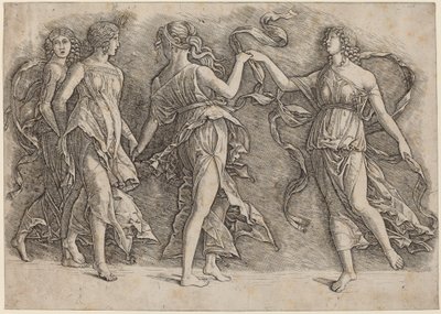 Four Dancing Muses by Workshop of Andrea Mantegna