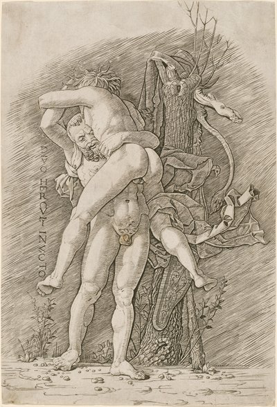 Hercules and Antaeus by Workshop of Andrea Mantegna