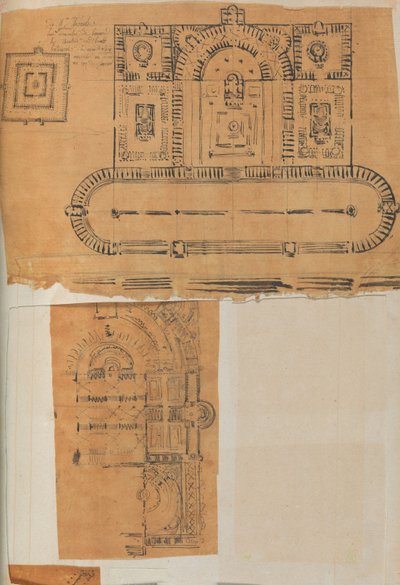 Page from a Scrapbook Containing Drawings and Several Prints of Architecture by Workshop of Charles Percier, Workshop of Pierre