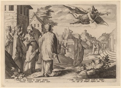 Mercury Falling in Love with Herse by Workshop of Hendrick Goltizus, after Hendrick Goltzius