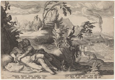 Apollo and Coronis by Workshop of Hendrick Goltzius, after Hendrick Goltzius