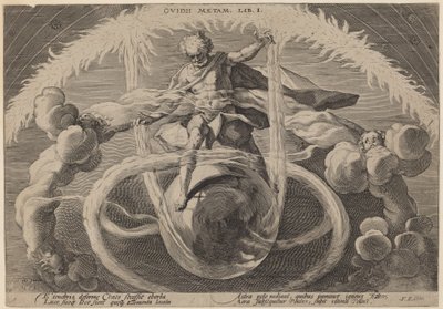 Chaos: The Untangling of Chaos, or the Creation of the Elements by Workshop of Hendrick Goltzius, after Hendrick Goltzius