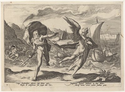 Coronis Changed into a Crow by Workshop of Hendrick Goltzius, after Hendrick Goltzius