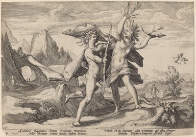 Daphne Changed into a Laurel Tree by Workshop of Hendrick Goltzius, after Hendrick Goltzius