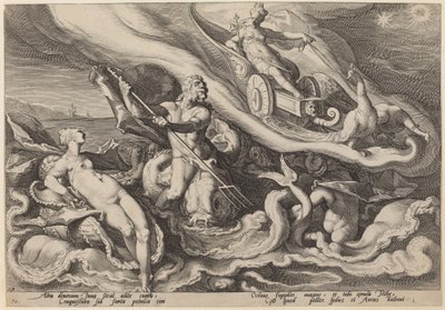 Juno Complaining to Oceanus and Tethys about Callisto by Workshop of Hendrick Goltzius, after Hendrick Goltzius