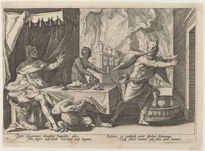 Lycaon Changed into a Wolf by Workshop of Hendrick Goltzius, after Hendrick Goltzius