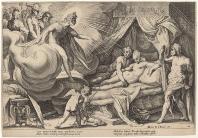 Mars and Venus Surprised by Workshop of Hendrick Goltzius, after Hendrick Goltzius