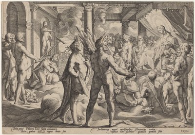 Phaeton Asking for the Chariot by Workshop of Hendrick Goltzius, after Hendrick Goltzius