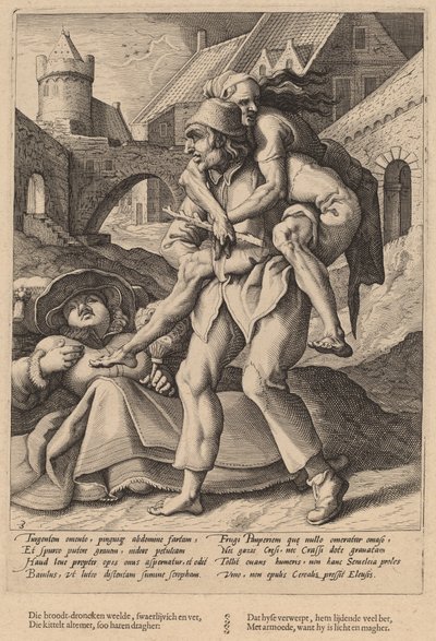 Poverty is Easier to Bear Than Luxury by Workshop of Hendrick Goltzius, after Karel van Mander I