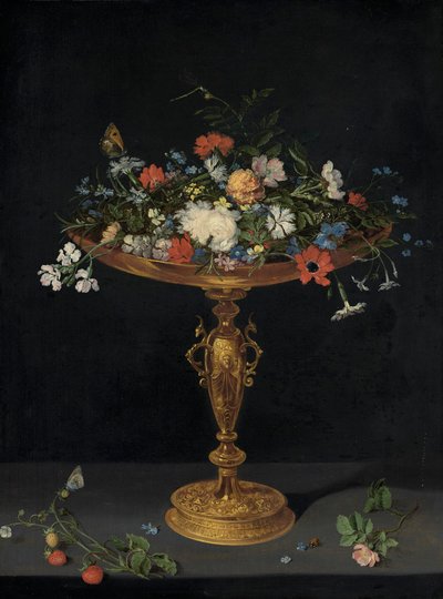 Flowers in a Tazza on a Ledge by Workshop of Jan Brueghel the Elder