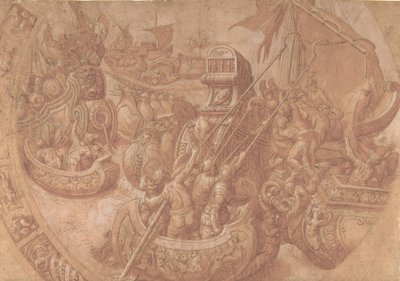 The Sea Battle in the Gulf of Morbihan by Workshop of Taddeo Zuccaro.