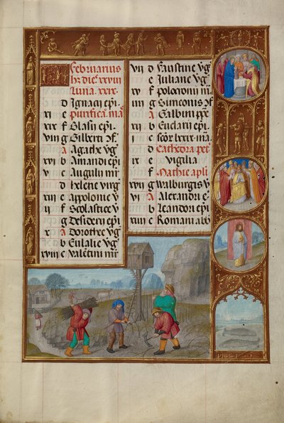 Working in a Vineyard; Zodiacal Sign of Pisces by Workshop of the Master of James IV of Scotland
