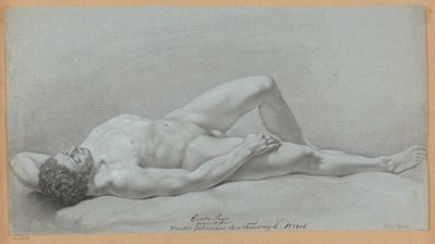 Male Nude Lying on His Back (1st Prize 1806) by Wouter Johannes van Troostwijk