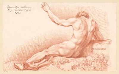 Seated Male Nude, Seen from the Back (3rd Prize 1804) by Wouter Johannes van Troostwijk