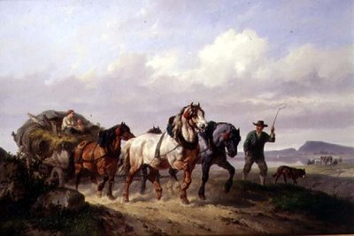 A Team of Draught Horses by Wouterus Verschuur
