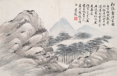 Reading at the Secluded Pine Studio (Song yin an) by Wu Dacheng