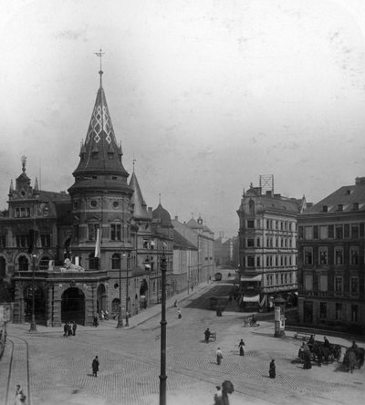 Löwenbräu Keller and Stiglmaierplatz, Munich, Germany, c1900s by Wurthle and Sons