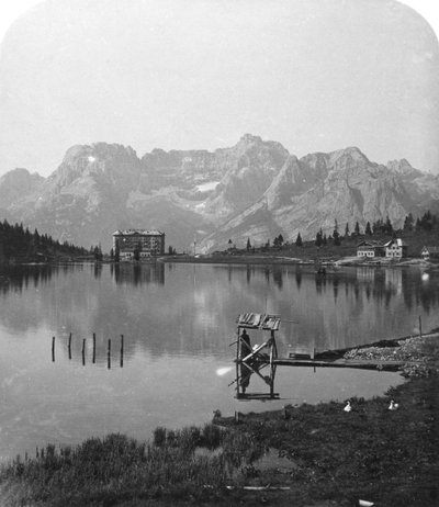 Misurina Lake, Sorapiss Peaks and the Dolomites, Italy by Wurthle and Sons