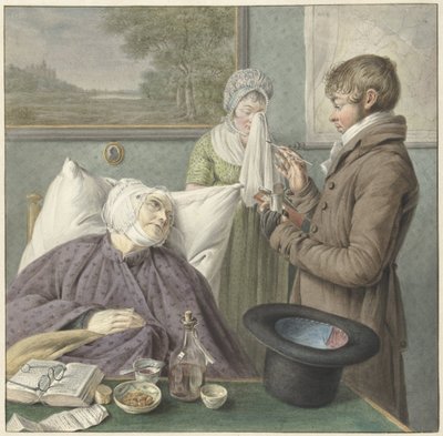 Doctor Visiting a Sick Old Woman in Bed by Wybrand Hendriks (attributed to)