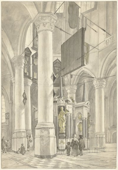 View in the Nieuwe Kerk in Delft, with the Tomb Monument of William of Orange by Wybrand Hendriks