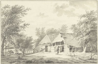 Landscape with Farm and Woman with Basket by Wybrand Hendriks