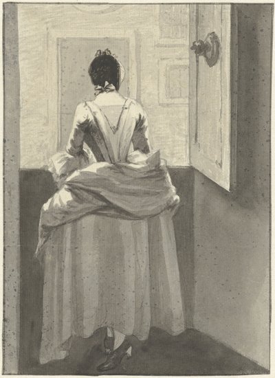 Woman Standing in Front of a Door by Wybrand Hendriks