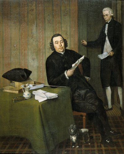 Wernerus Köhne, Notary of Haarlem, with his Clerk Jan Bosch by Wybrand Hendriks