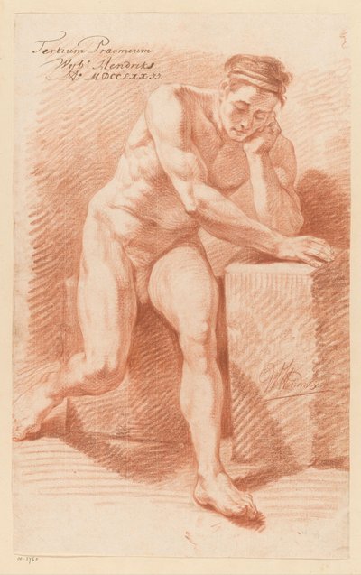 Seated Male Nude, Front View (3rd Prize 1772) by Wybrand Hendriks