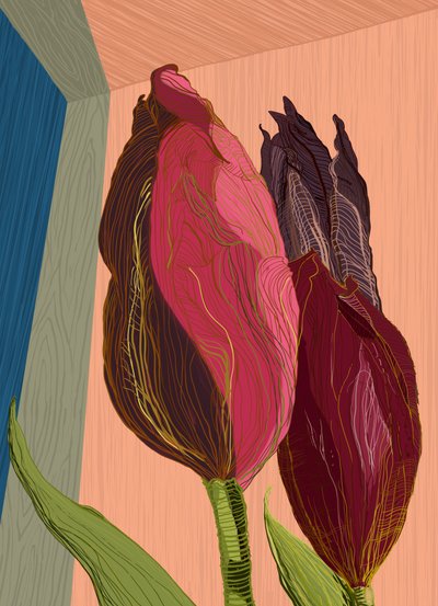 Vibrant Modern Tulips by XHOZUCAN