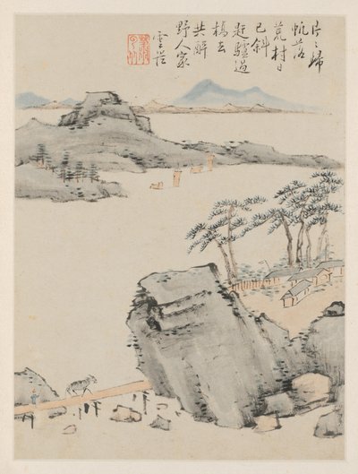 Album of Seasonal Landscapes, Leaf C Previous Leaf 6, 1668 by Xiao Yuncong