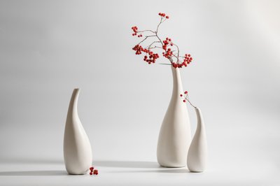 Elegant Vases Red Berries by Xiaoyuan Xu