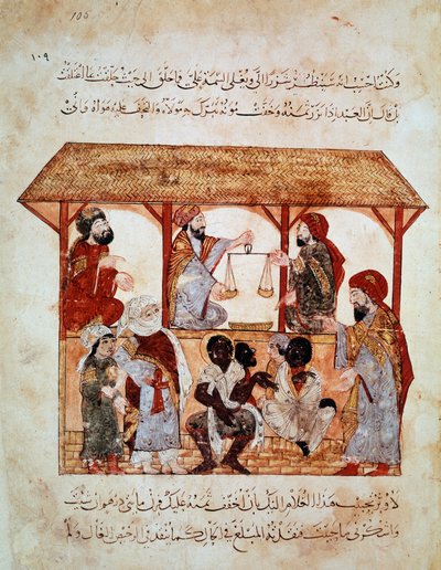 Slave march in Zabid, Yemen. Miniature in 