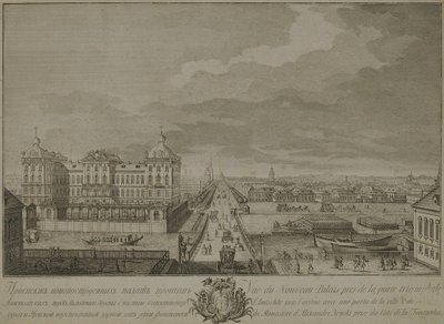 View of the Newly-Built Chambers Opposite the Anichkov Gates in Saint Petersburg by Yakov Vasilyevich Vasilyev