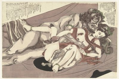 Satyr and Nymph Making Love (Willow Storm series) by Yanagawa Shigenobu (I) (attributed to)