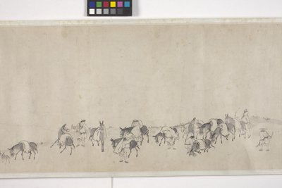 One-Hundred Donkeys Transporting Grain by Ye Yin