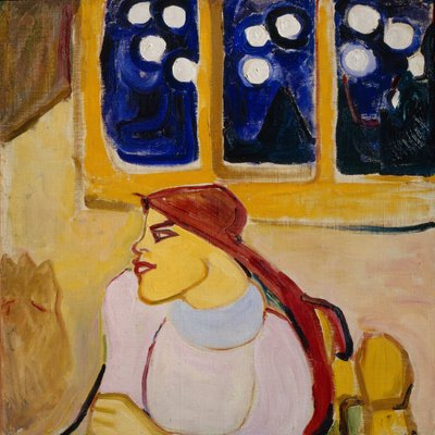 Woman in a Kerchief by Yelena Genrichovna Guro