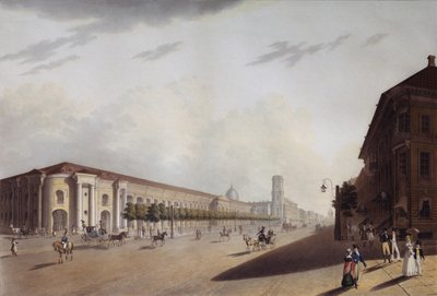 The Great Gostiny Dvor Merchant Yard in St Petersburg by Yermolai Ivanovich Yesakov