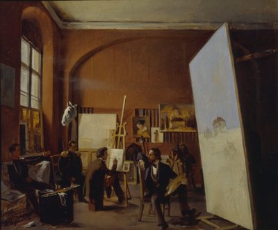 Studio of the painter Count Vasily Maksutov by Yevgraf Semyonovich Sorokin