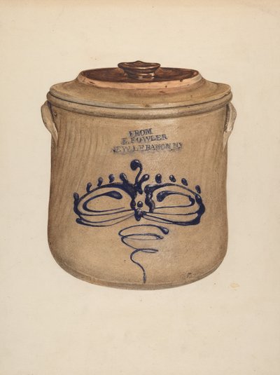 Crock with Cover, c. 1938 by Yolande Delasser